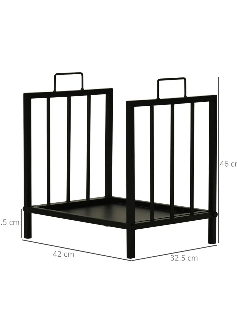 Outsunny Metal Firewood Log Holder Firewood Rack