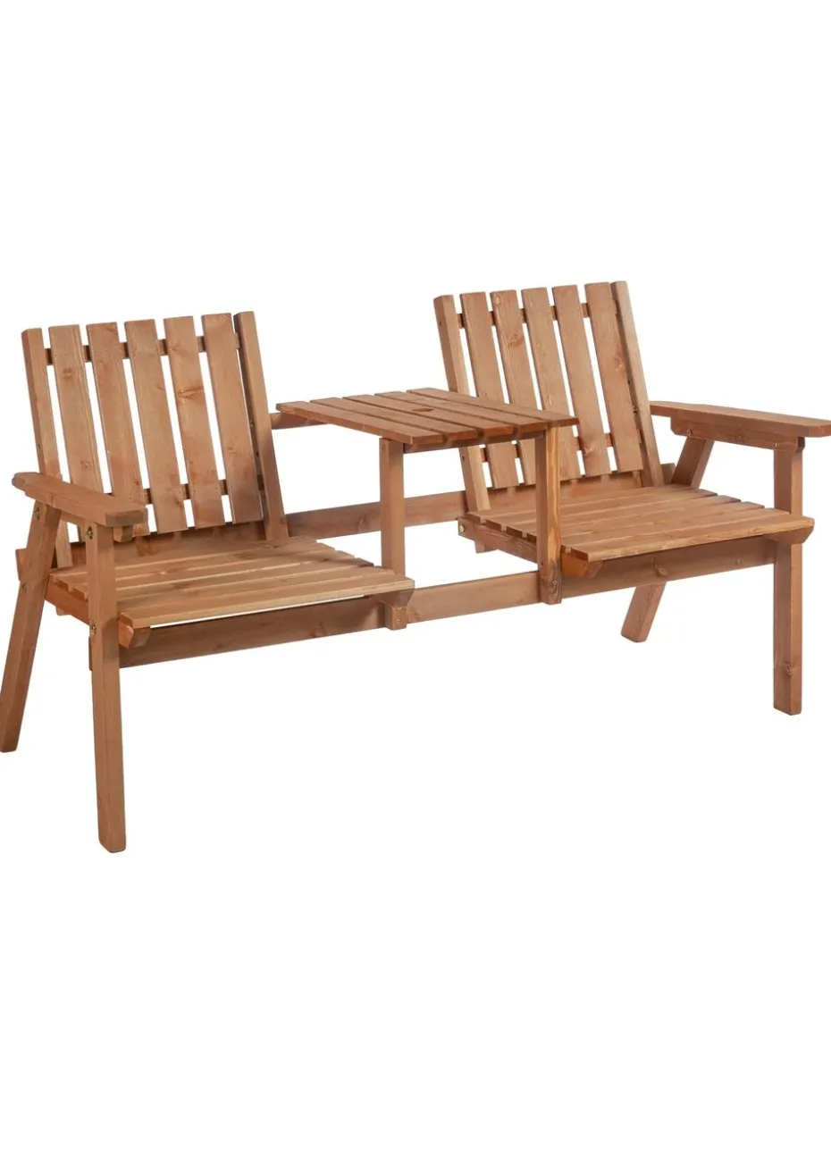 Outsunny Orange 2-Seater Garden Bench Antique Loveseat