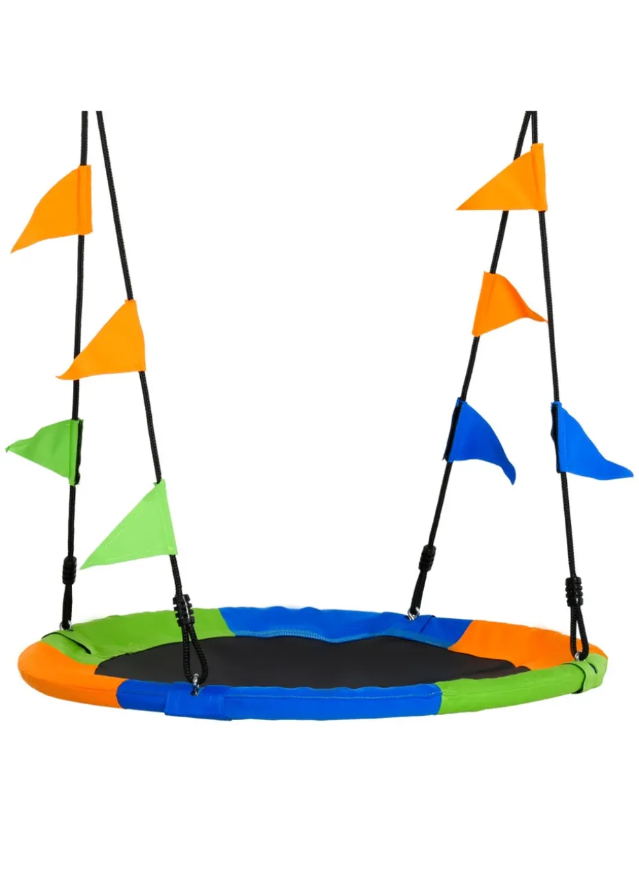 Outsunny Saucer Tree Swing with Metal Frame (100cm x 100cm x 180cm)
