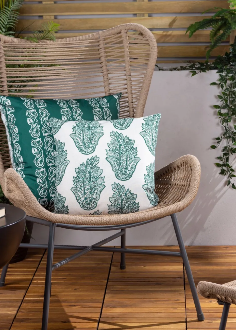 Paoletti Kalindi Paisley Outdoor Filled Cushion (43cm x 43cm x 8cm)
