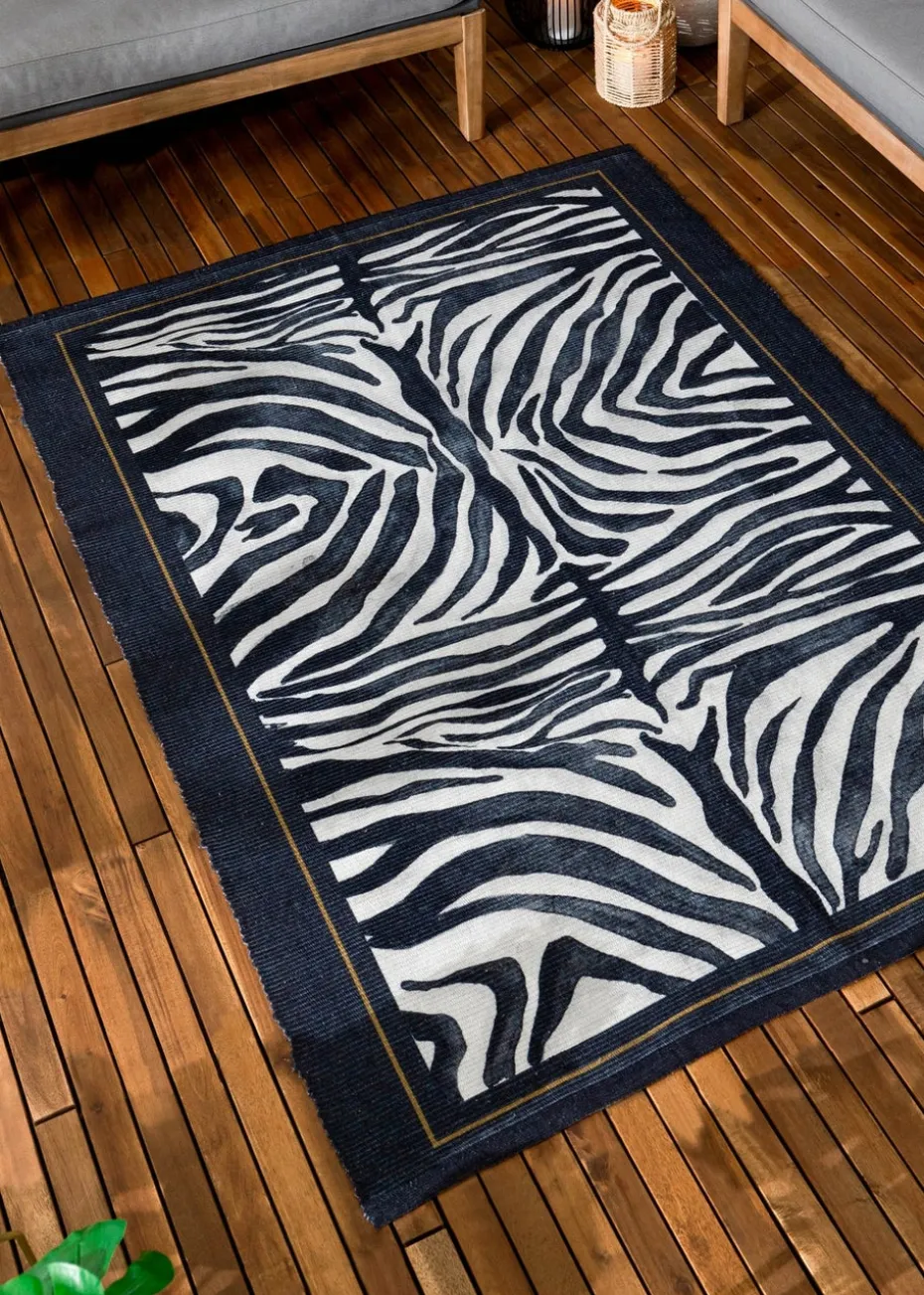 Paoletti Leopardis Zebra Printed Indoor/Outdoor Rug