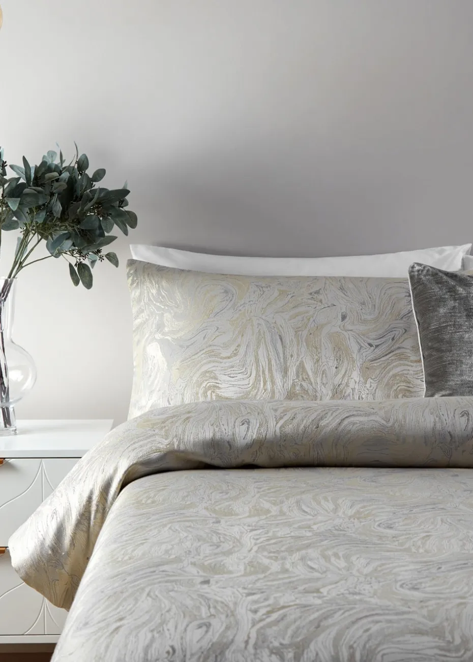 Paoletti Marble Jacquard Duvet Cover