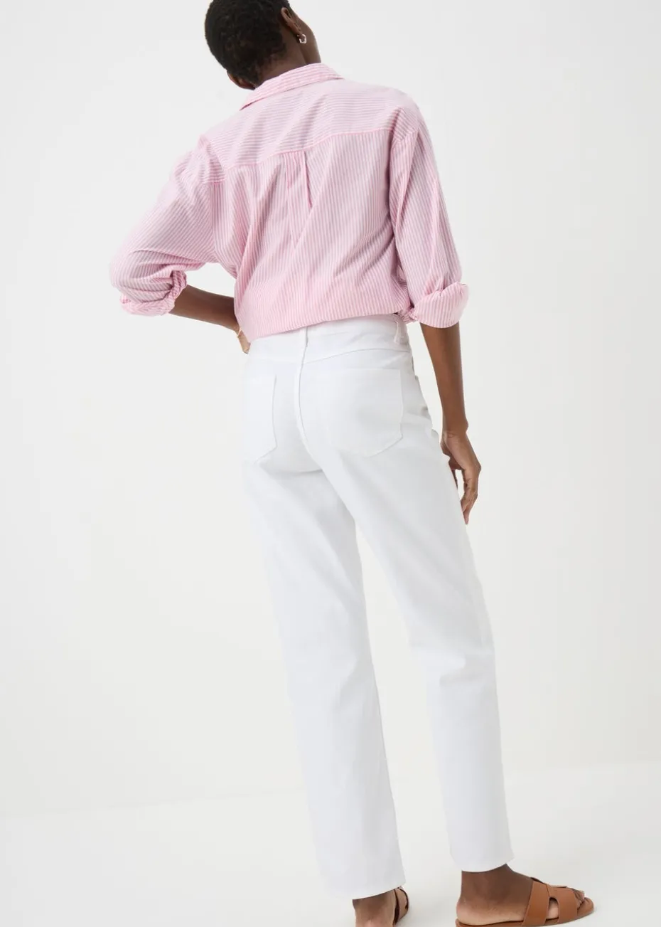 Papaya Petite White Straight Fit Jeans