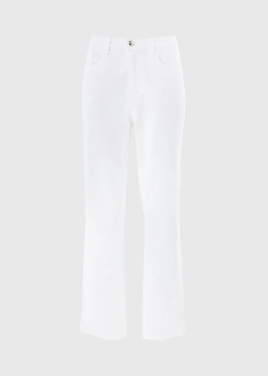 Papaya Petite White Straight Fit Jeans