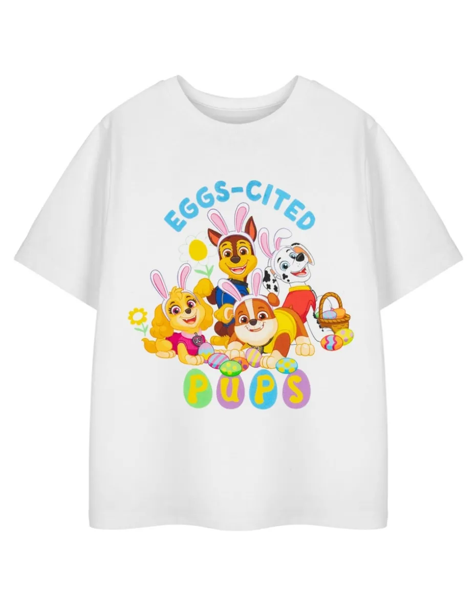 Paw Patrol Eggs-cited Pups Kids White T-Shirt (3-8 Years)
