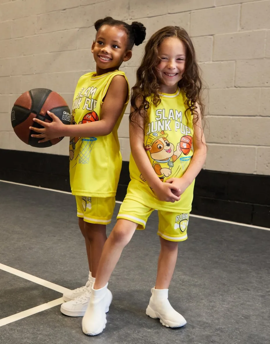 Paw Patrol Rubble Kids Yellow Basketball Set (2-7 Years)