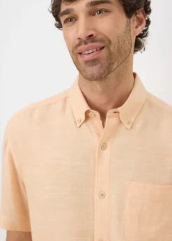 Peach Dyed Linen Blend Shirt