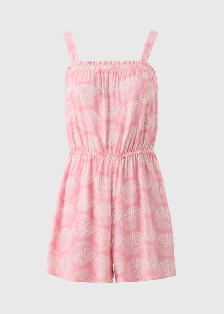 Peach Shell Print Playsuit