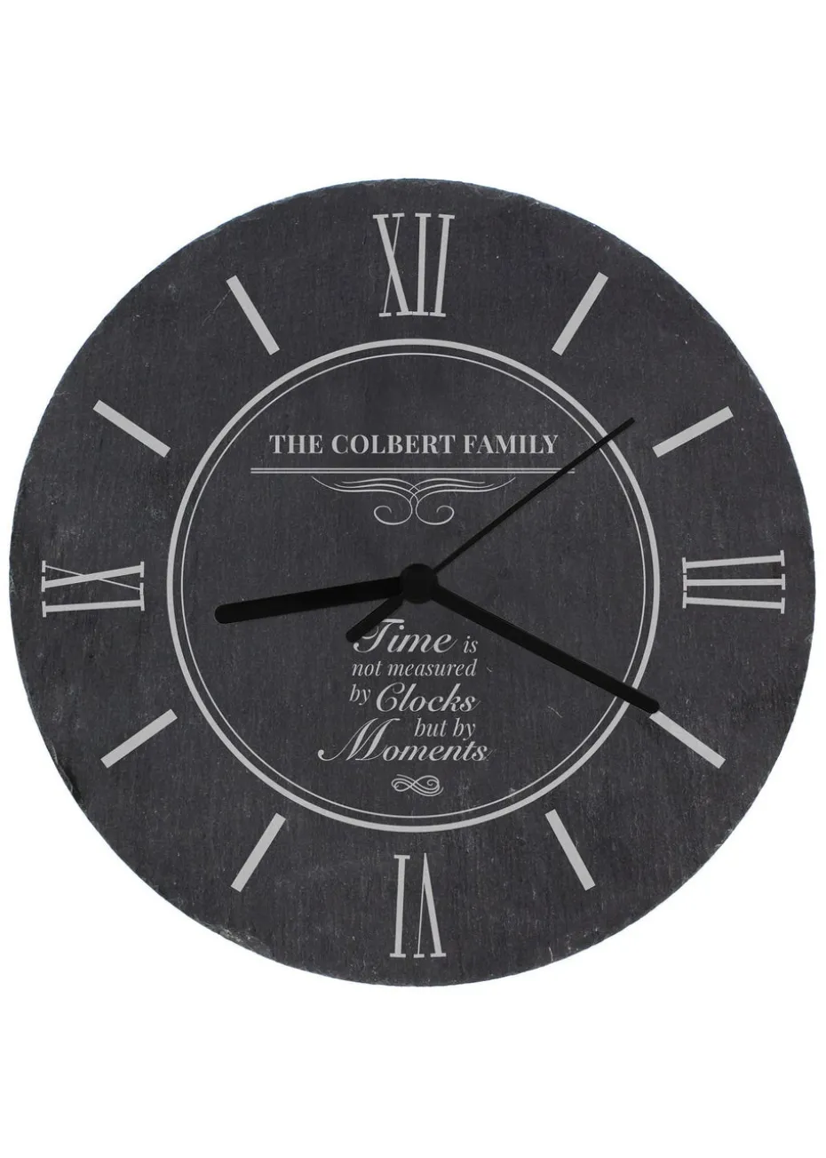 Personalised Memento Company Slate Moments Slate Clock
