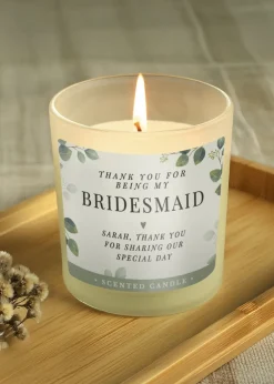 Personalised Memento Company Botanical Wedding Party Jar Candle