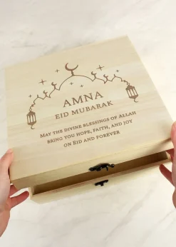 Personalised Memento Company Brown Eid & Ramadan Wooden Keepsake Box