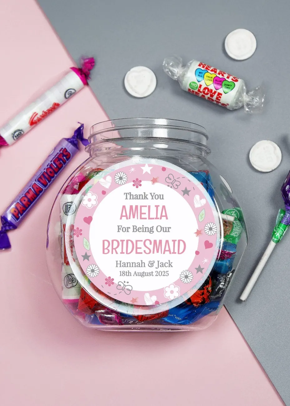 Personalised Memento Company Bridesmaid Sweet Jar
