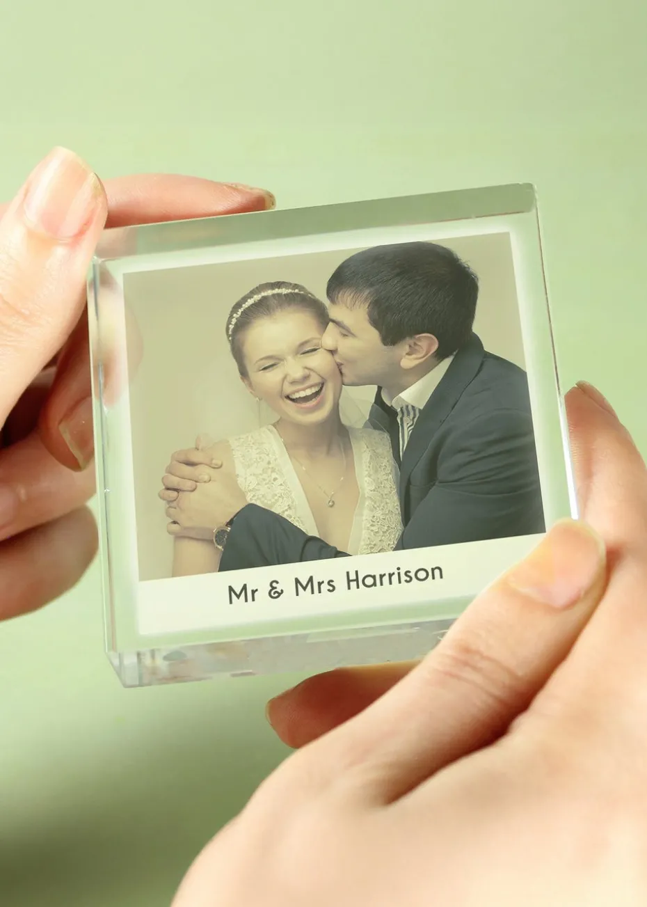 Personalised Memento Company Clear Photo Upload Crystal Token