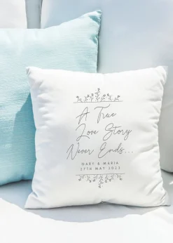 Personalised Memento Company True Love Story White Cushion & Insert
