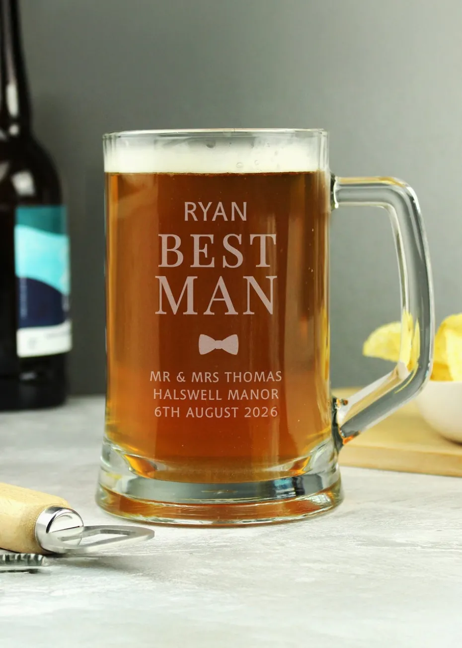 Personalised Memento Company Best Man Pint Stern Tankard