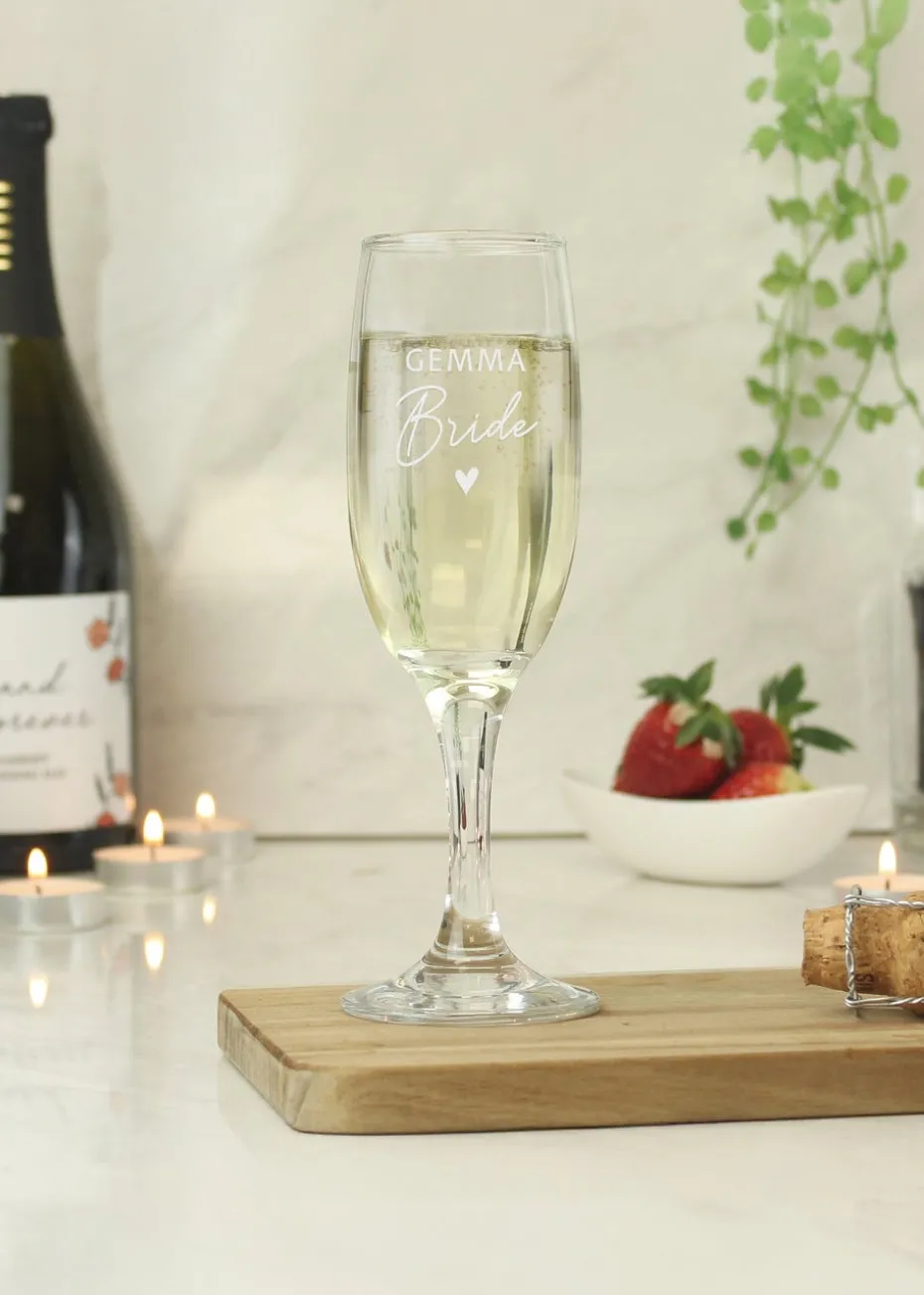 Personalised Memento Company Bride Flute Glass