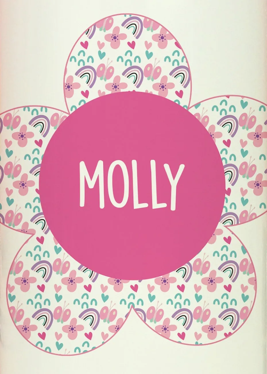 Personalised Memento Company White Flower Drinks Bottle