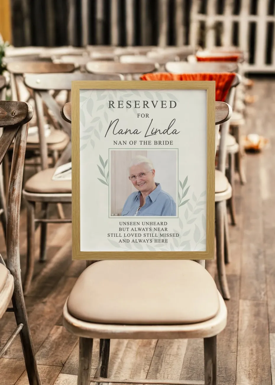 Personalised Memento Company Reserved For Memorial Poster Framed Print
