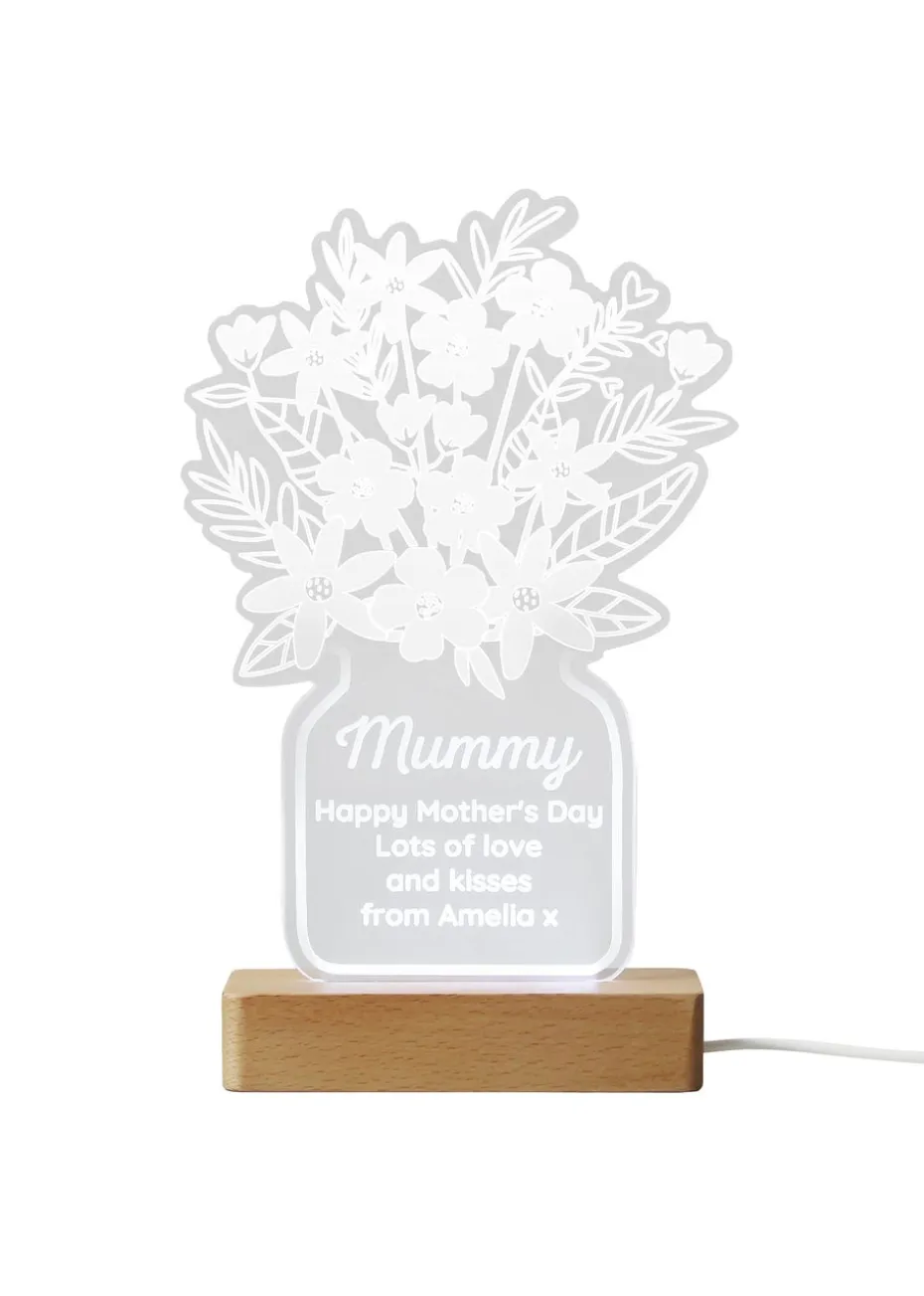 Personalised Memento Company Flower White LED Light Up Sign