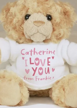 Personalised Memento Company Brown I Love You Teddy Bear
