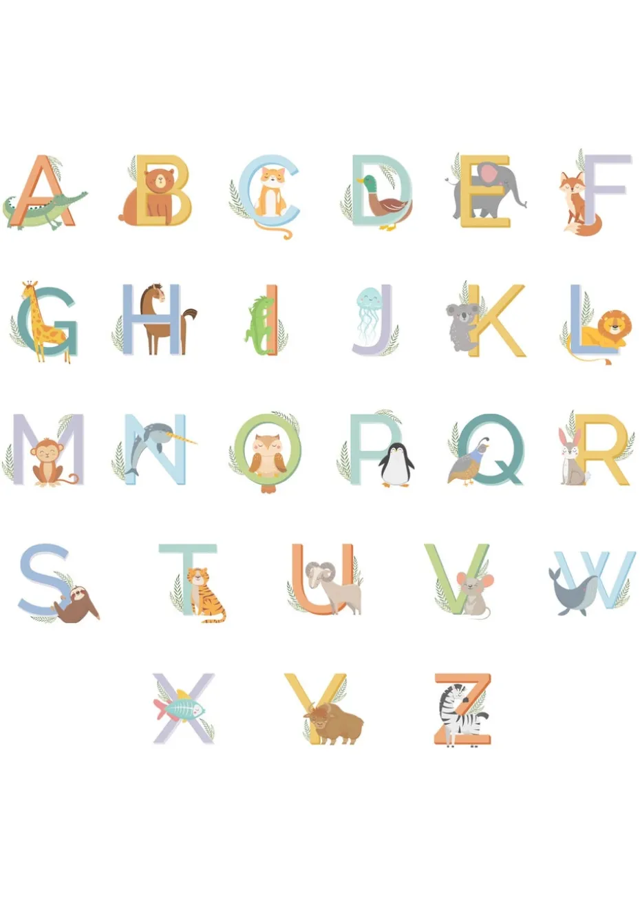 Personalised Memento Company White Animal Alphabet Plastic Cutlery
