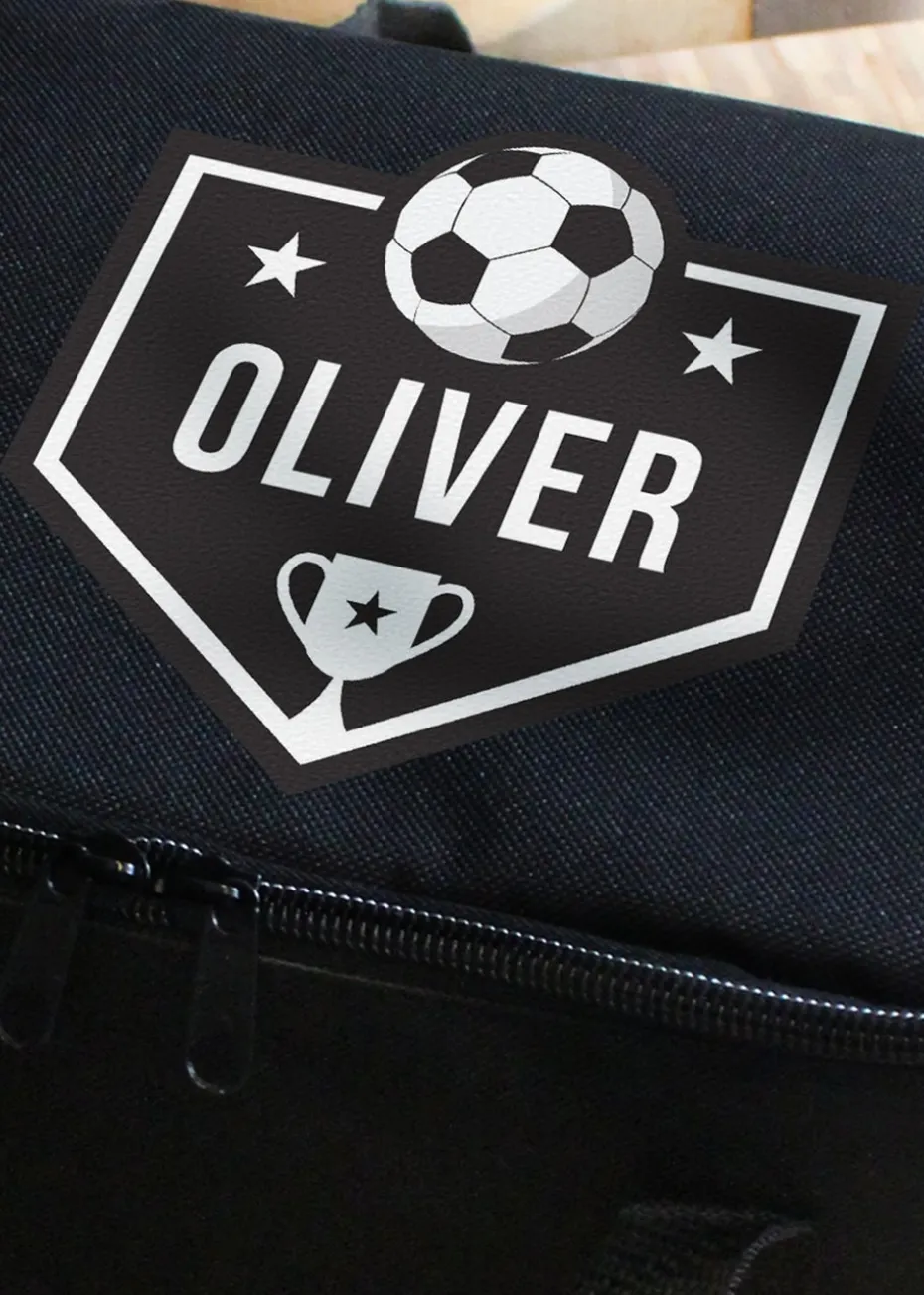 Personalised Memento Company Black Football Lunch Bag