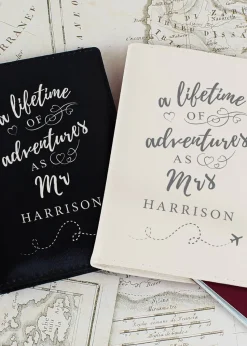 Personalised Memento Company Cream Lifetime of Adventures Couples Passports