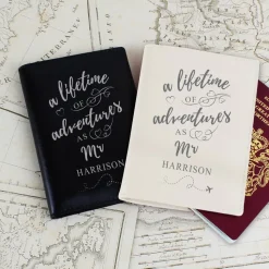 Personalised Memento Company Cream Lifetime of Adventures Couples Passports