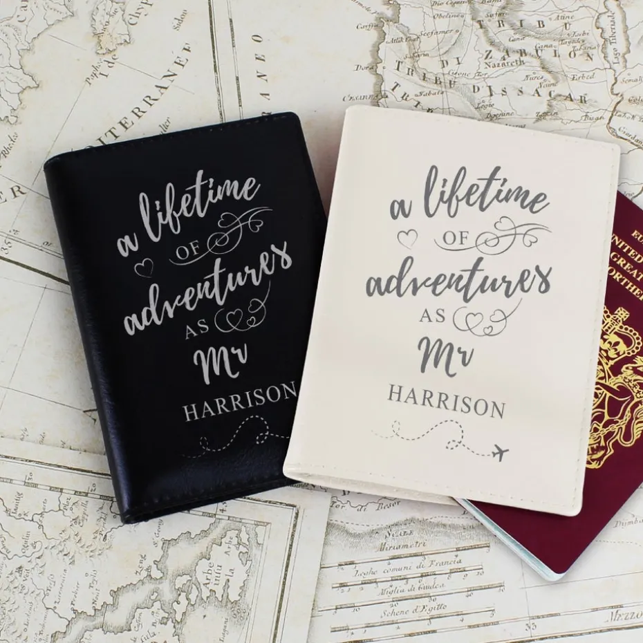 Personalised Memento Company Cream Lifetime of Adventures Couples Passports