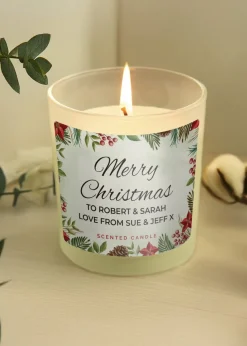 Personalised Memento Company Cream Christmas Scented Jar Candle