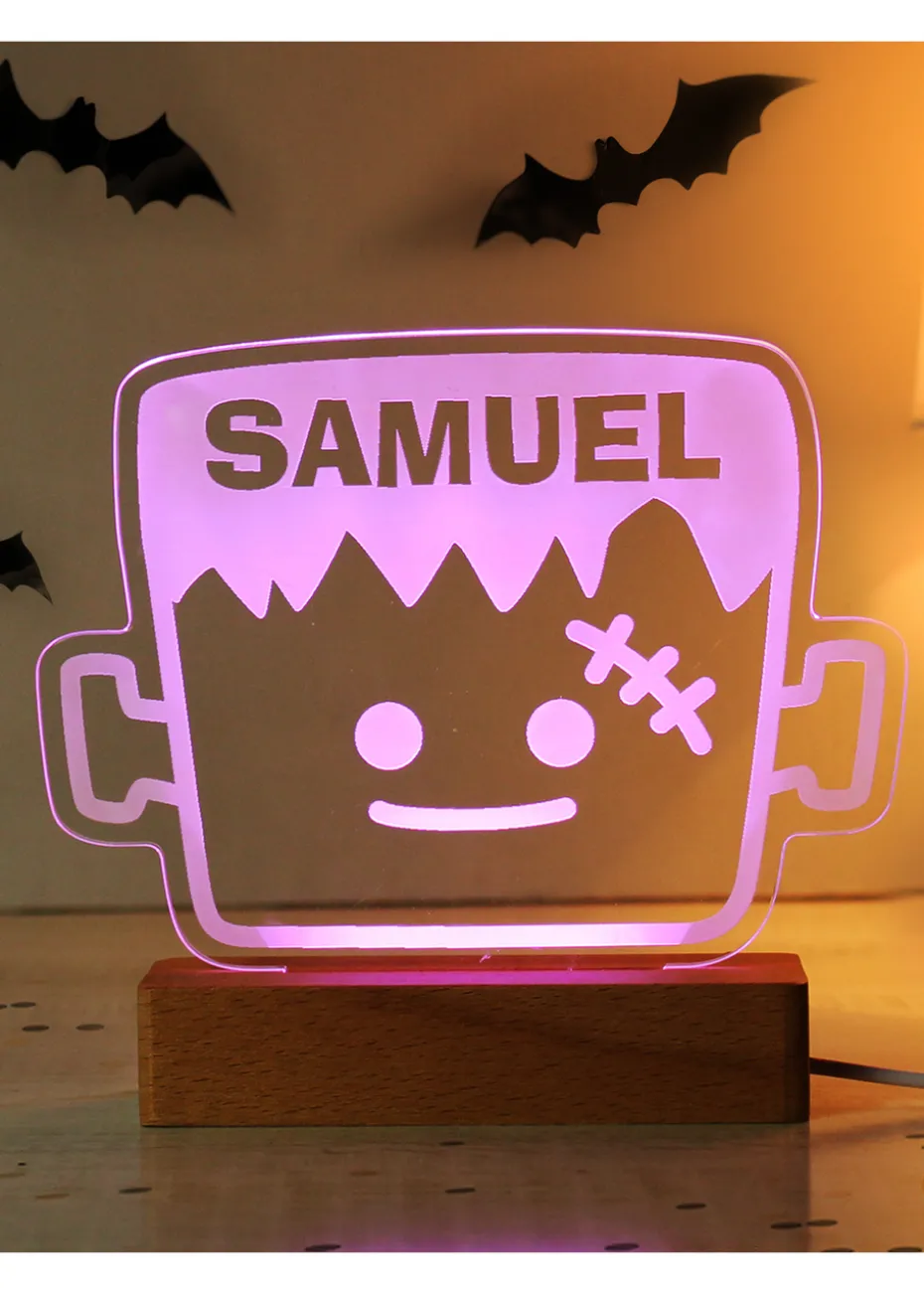 Personalised Memento Company Brown Frankenstein Wooden LED Light