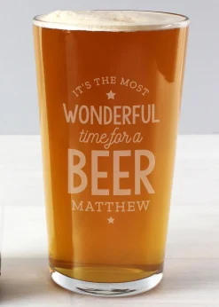 Personalised Memento Company Clear Wonderful Time For A Beer Pint Glass