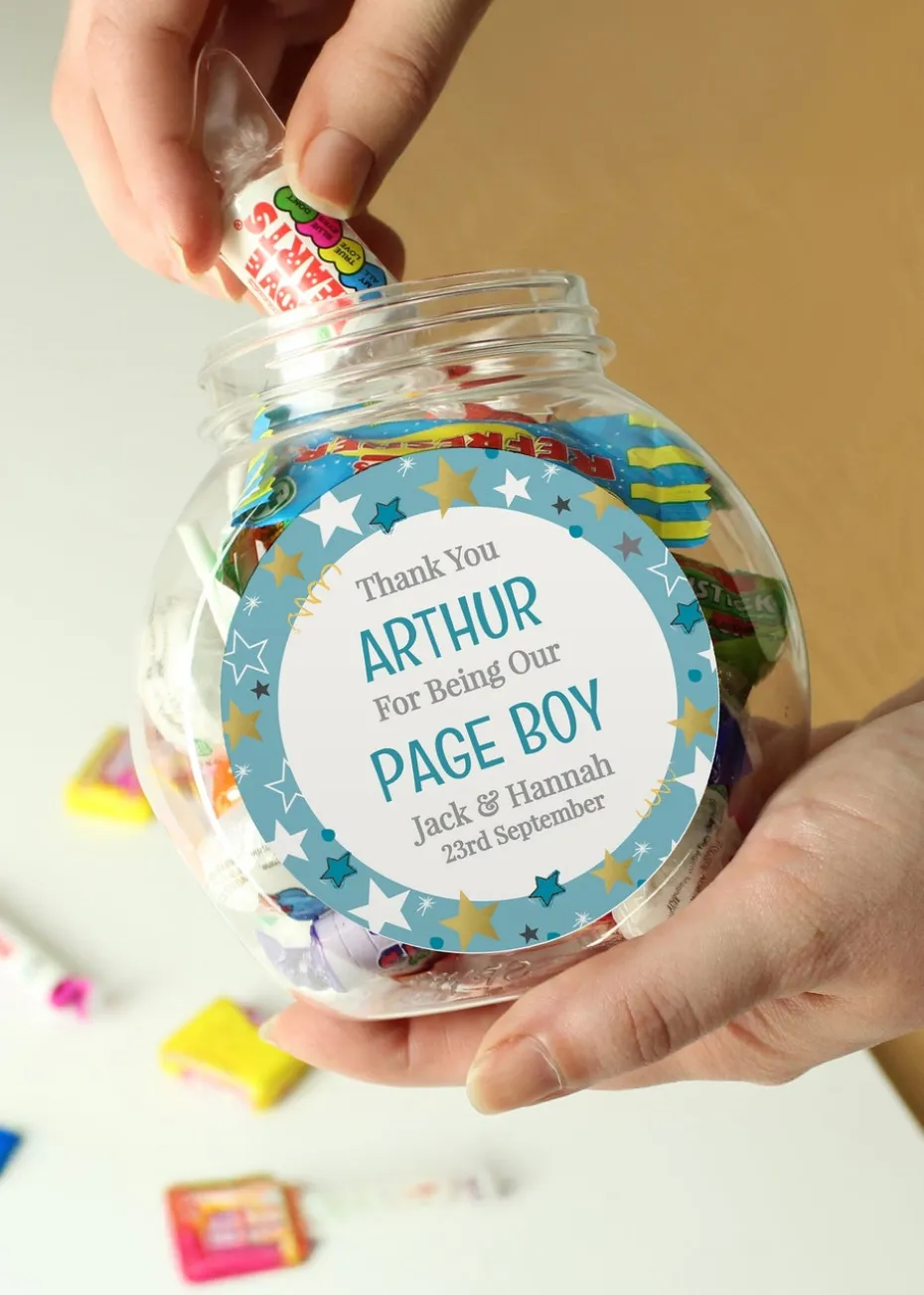 Personalised Memento Company Page Boy Sweet Jar