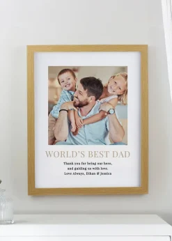 Personalised Memento Company White Square Photo Upload Oak Poster Frame