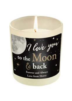 Personalised Memento Company Cream Moon & Back Scented Jar Candle