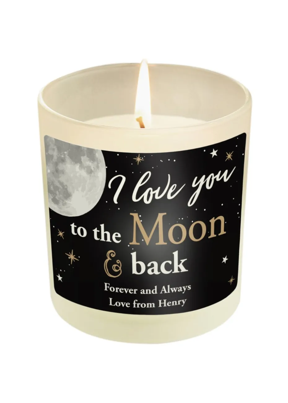 Personalised Memento Company Cream Moon & Back Scented Jar Candle