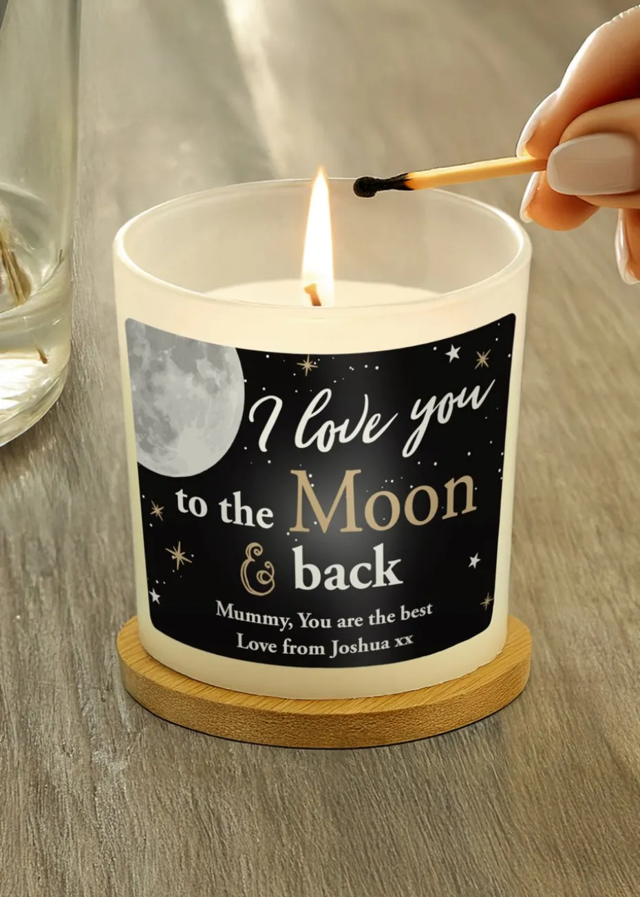 Personalised Memento Company Cream Moon & Back Scented Jar Candle