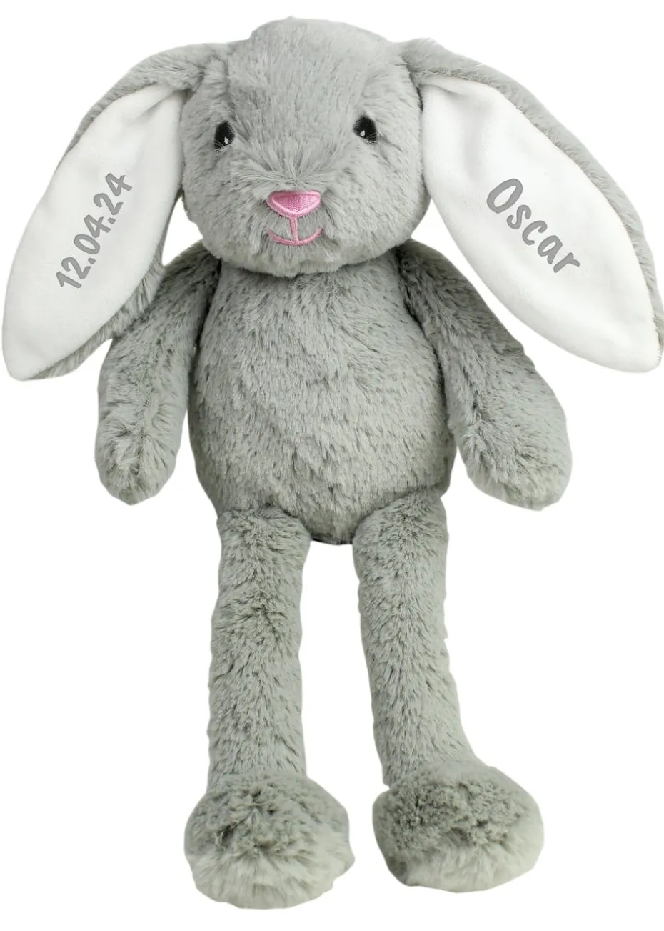 Personalised Memento Company Grey Bunny Rabbit Soft Toy