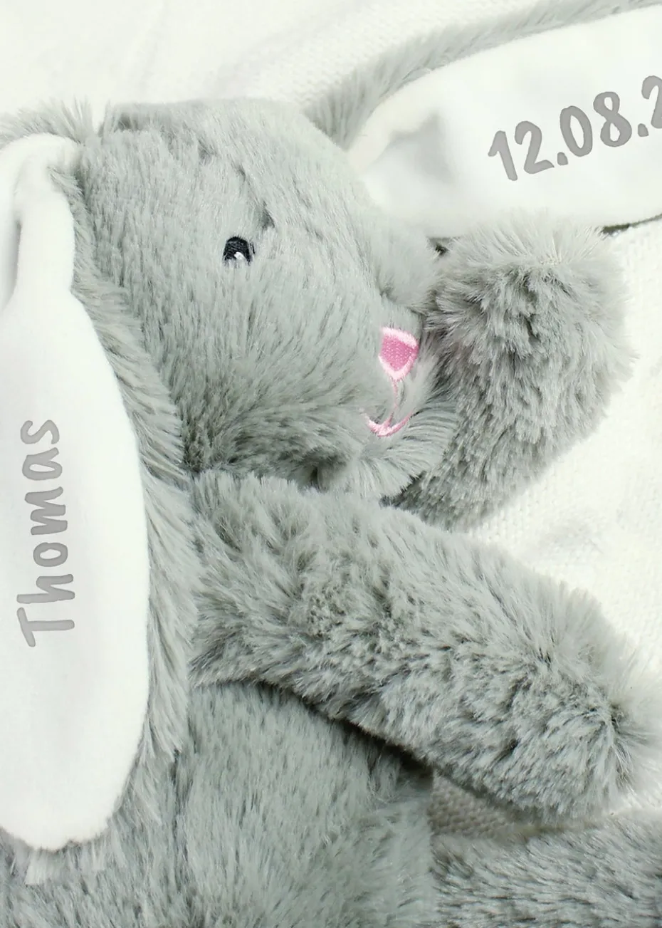 Personalised Memento Company Grey Bunny Rabbit Soft Toy