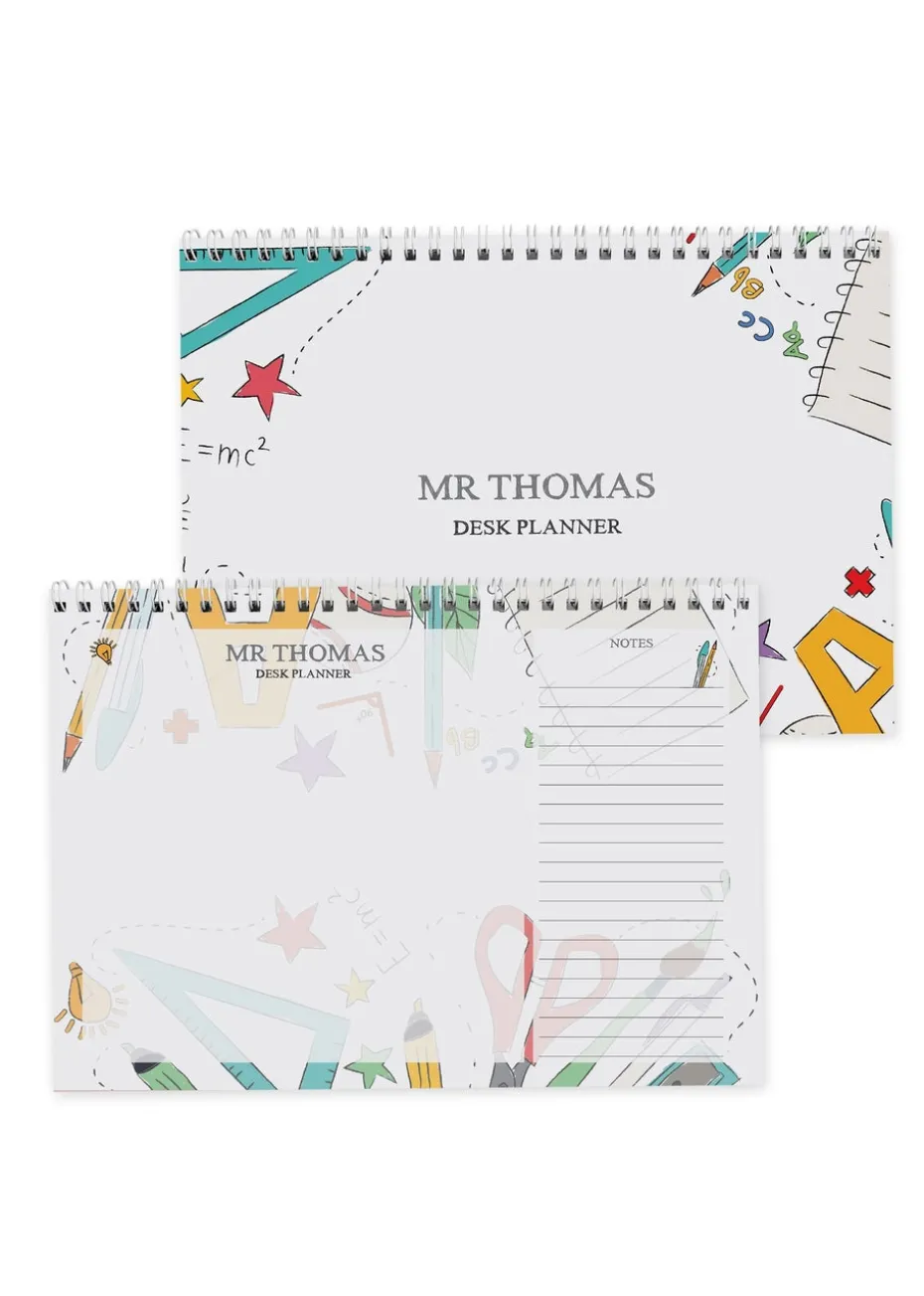 Personalised Memento Company White Teacher A4 Desk Planner