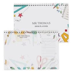 Personalised Memento Company White Teacher A4 Desk Planner