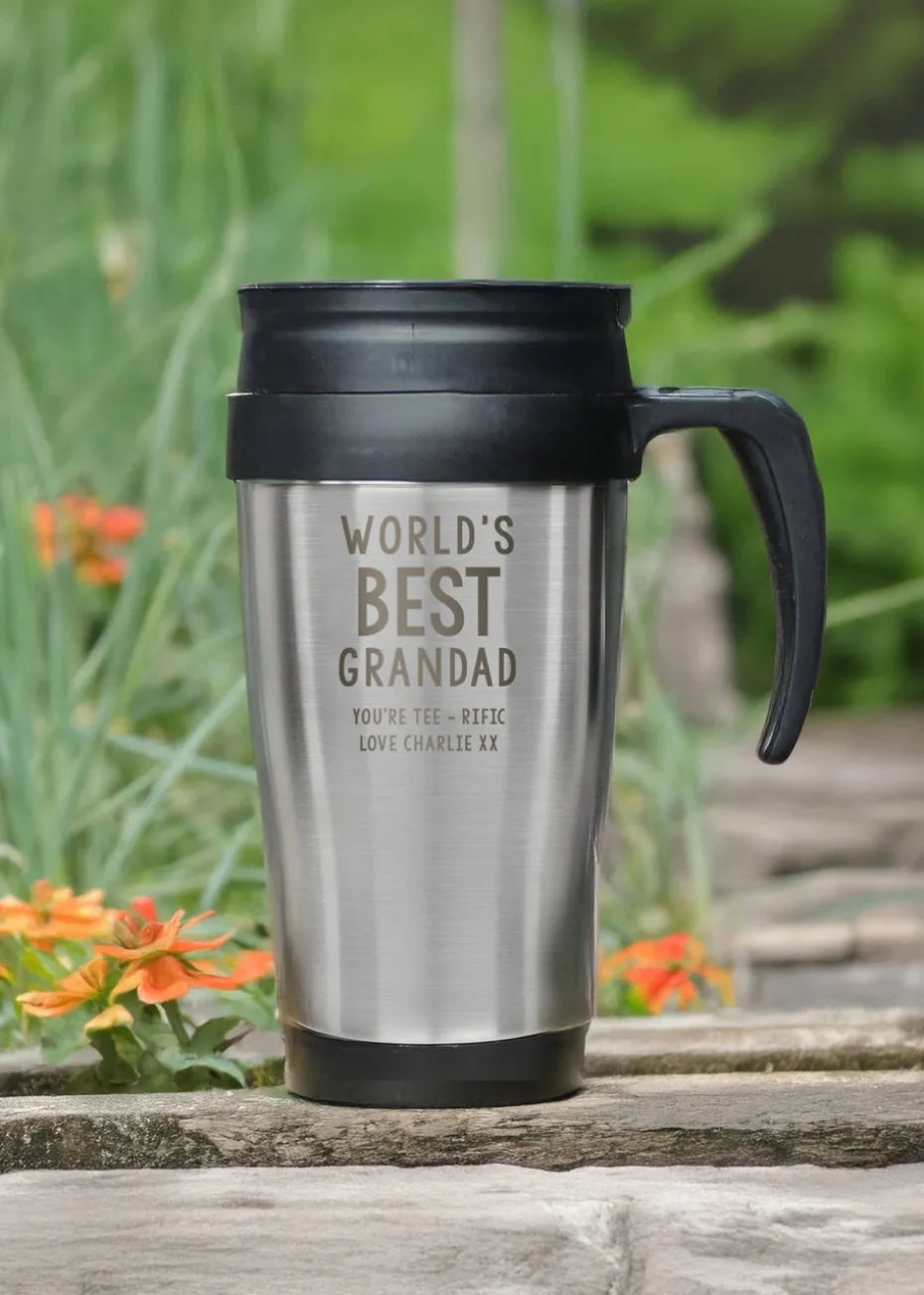 Personalised Memento Company Silver Travel Mug