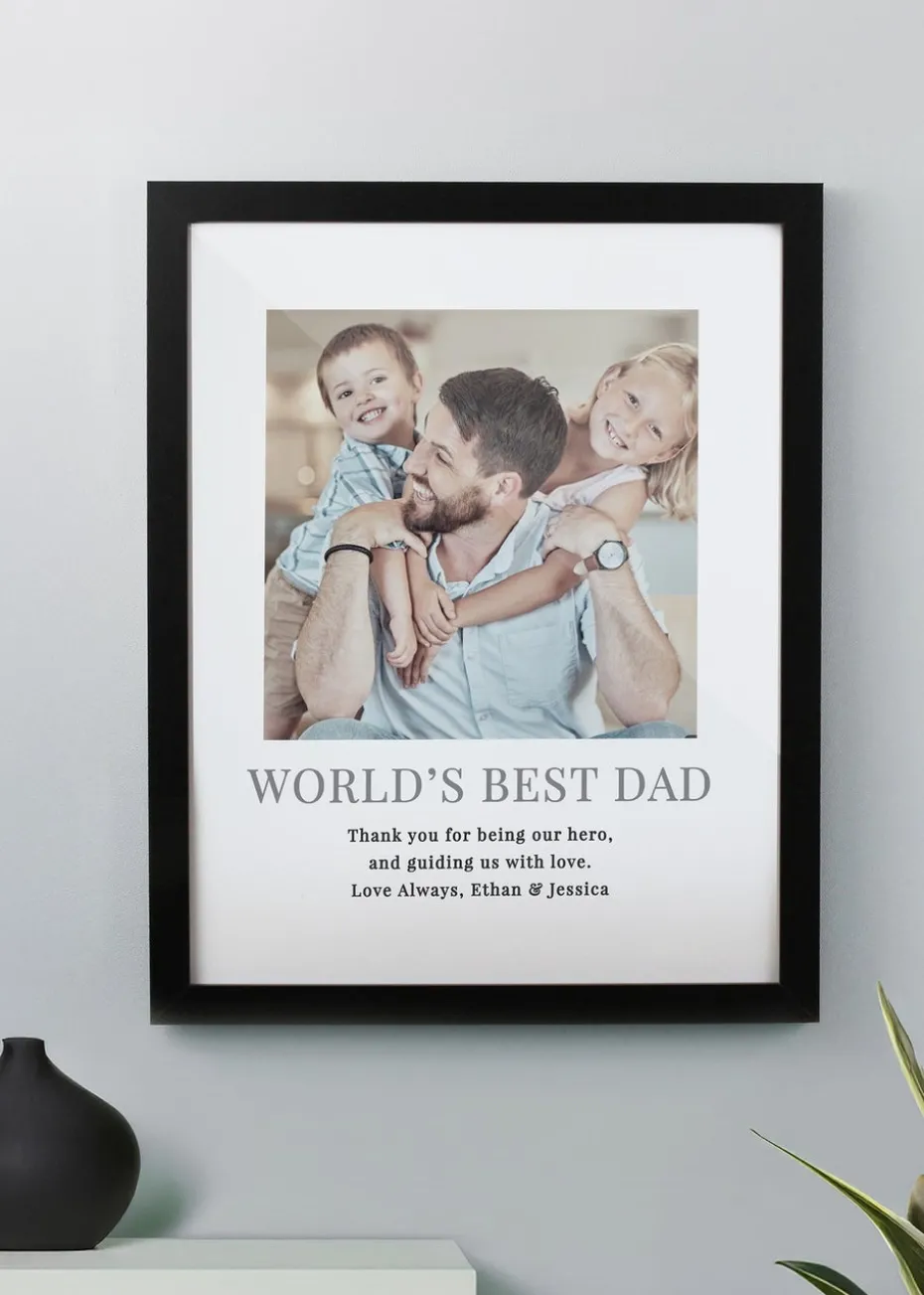 Personalised Memento Company Square Photo Upload Black Poster Frame