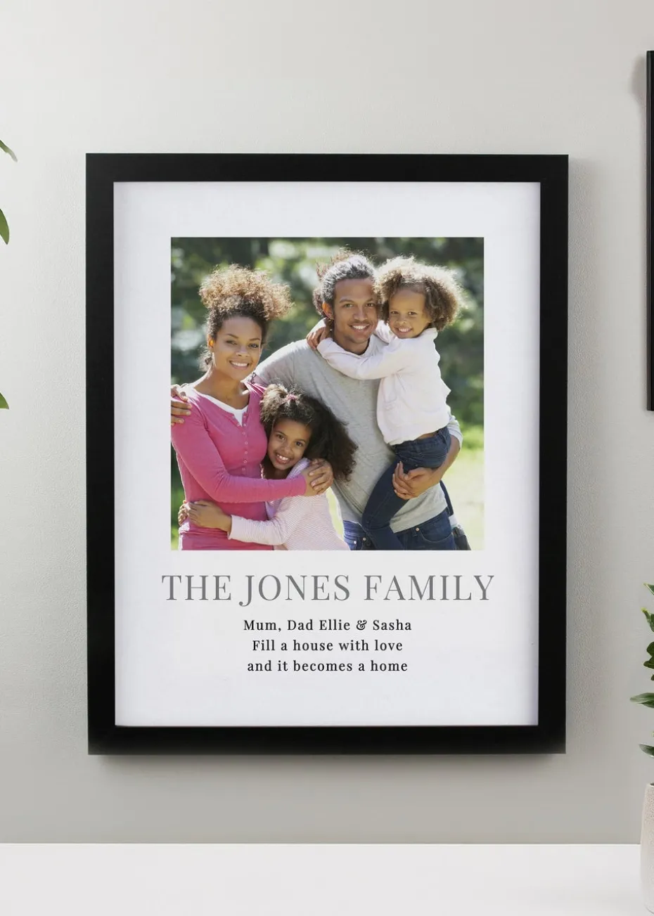 Personalised Memento Company Square Photo Upload Black Poster Frame