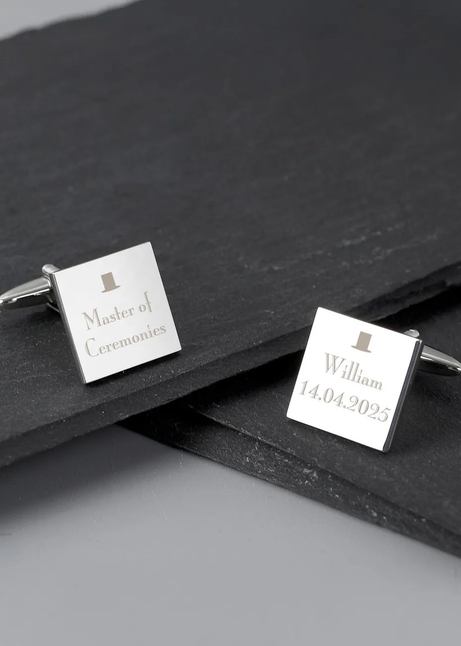 Personalised Memento Company Decorative Wedding Any Role Square Cufflinks