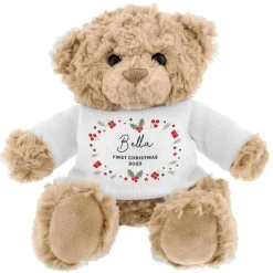 Personalised Memento Company Brown Christmas Teddy Bear