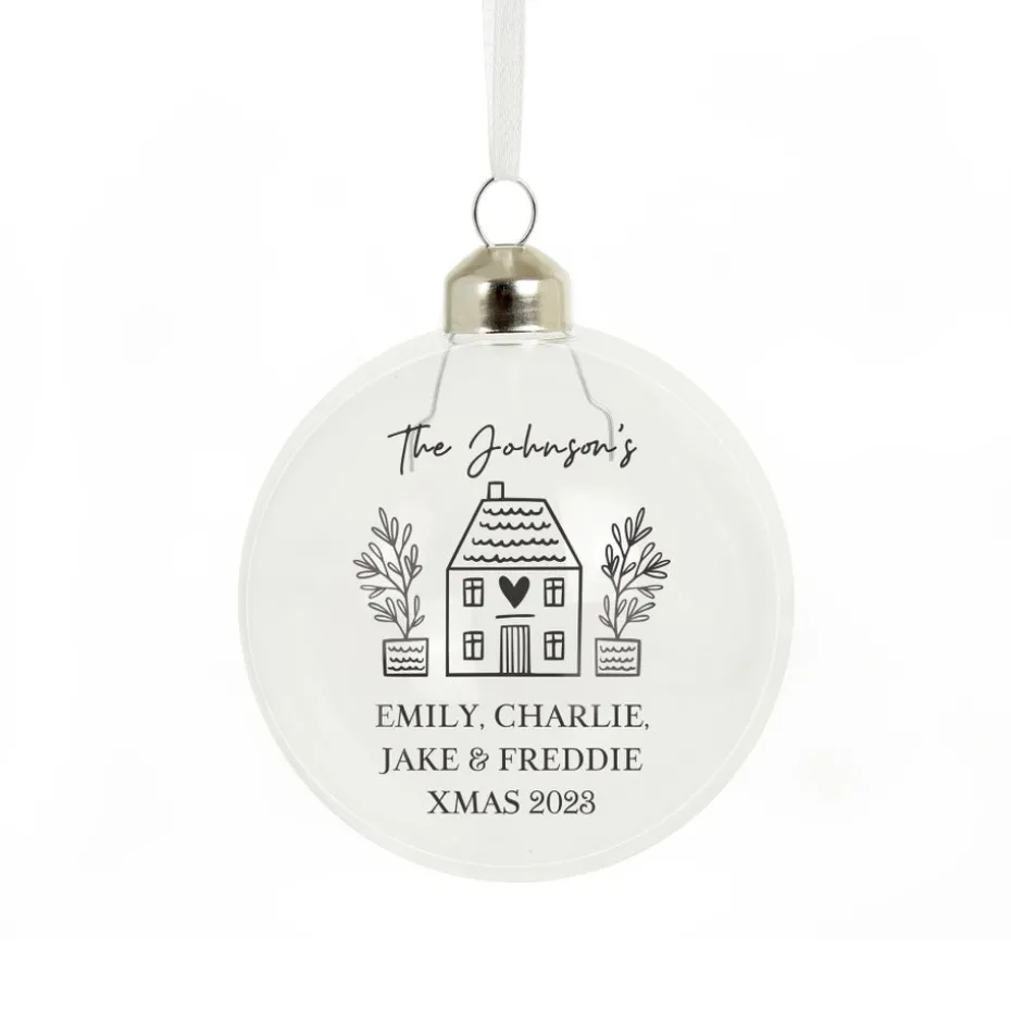 Personalised Memento Company Clear Home Glass Bauble