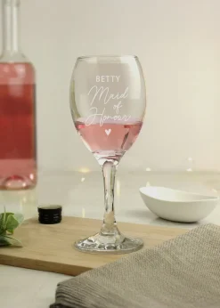Personalised Memento Company Maid of Honour Wine Glass