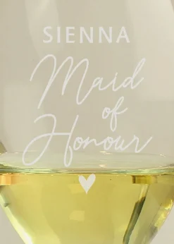 Personalised Memento Company Maid of Honour Wine Glass
