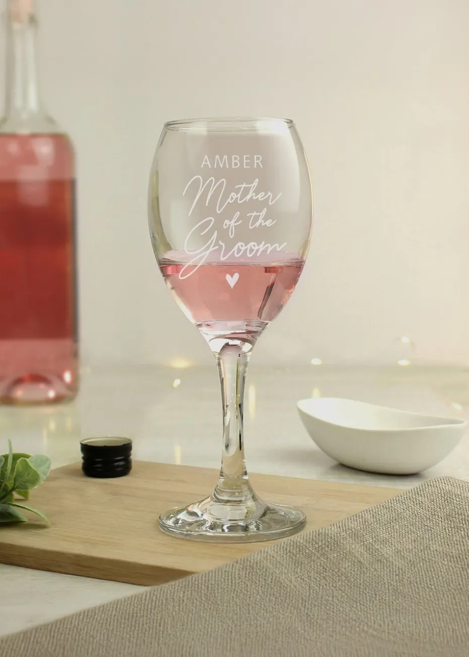 Personalised Memento Company Mother of the Groom Wine Glass